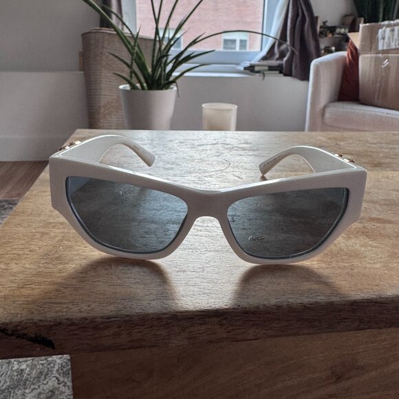 White Versace Cat-Eye Tinted Sunglasses with case - Picture 5 of 11